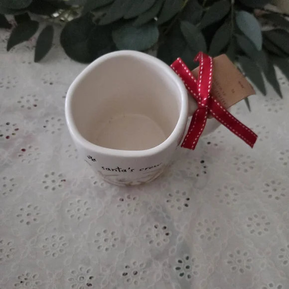 Rae Dunn Santa's Crew Mug with Red Bow - Picture 3 of 4